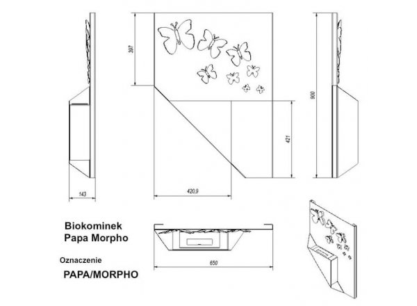 Биокамин PAPA MORPHO